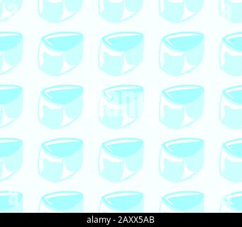Four Ice cubes melting set as a seamless repeating backgropund pattern Stock Vector
