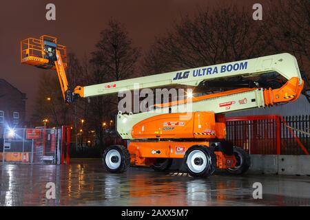 JLG 1250 AJP Ultra Boom Articulated Telescopic Boom Lift which reaches 125ft Stock Photo