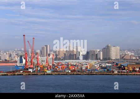 Container Docks, Durban, KwaZulu-Natal Province, South Africa, Africa Stock Photo