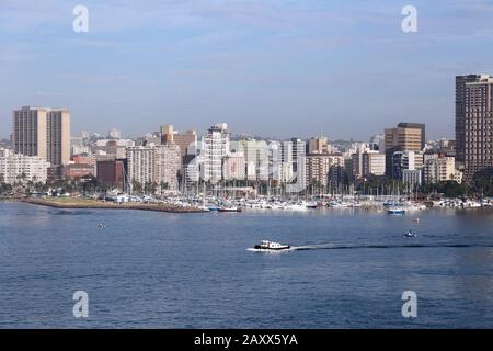 City skyline seen from the Harbour, Durban, KwaZulu-Natal Province, South Africa, Africa Stock Photo