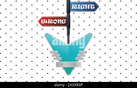 flag contains right or wrong with accurate direction Stock Vector