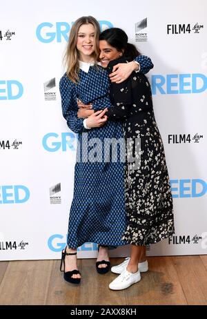 Sophie Cookson (left) and Dinita Gohil attending the Greed special screening held at the Ham Yard Hotel, London Stock Photo