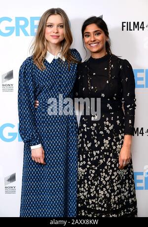 Sophie Cookson (left) and Dinita Gohil attending the Greed special screening held at the Ham Yard Hotel, London Stock Photo