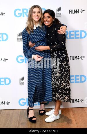 Sophie Cookson (left) and Dinita Gohil attending the Greed special screening held at the Ham Yard Hotel, London Stock Photo