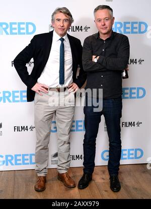 Steve Coogan (left) and director Michael Winterbottom attending the Greed special screening held at the Ham Yard Hotel, London Stock Photo