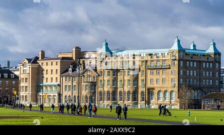 The University Arms Hotel Cambridge - side view of redeveloped University Arms Hotel in Central Cambridge UK - reopened 2018 John Simpson Architects Stock Photo