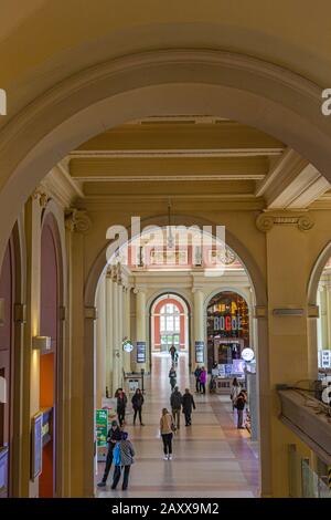 Main concourse of the Waterfront Station in downtown Vancouver Canada Stock Photo