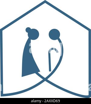 illustration of an old people's home Stock Vector