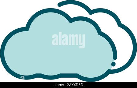 cloud computing social media line and fill vector illustration Stock Vector