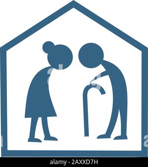 illustration of an old people's home Stock Vector