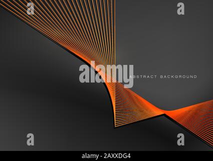 Abstract vector background, orange line for design brochure, website, flyer. Stock Vector