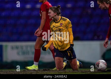 CHESTER. ENGLAND. FEB 13th: Vivianne Miedema of Arsenal celebrates the winning goal  during the Women’s Super League game between Liverpool Women and Arsenal Women at The Deva Stadium in Chester, England. (Photo by Daniela Porcelli/SPP) Stock Photo