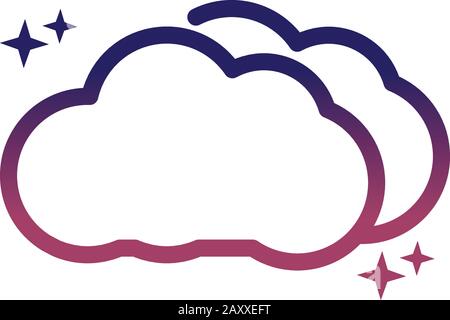 cloud computing social media gradient style icon vector illustration Stock Vector