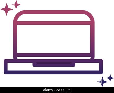 laptop computer technology social media gradient style icon vector illustration Stock Vector
