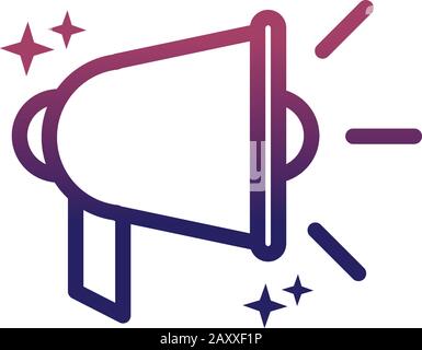 marketing megaphone voice social media gradient style icon vector illustration Stock Vector