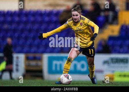 CHESTER. ENGLAND. FEB 13th: Vivianne Miedema of Arsenal on the ball  during the Women’s Super League game between Liverpool Women and Arsenal Women at The Deva Stadium in Chester, England. (Photo by Daniela Porcelli/SPP) Stock Photo