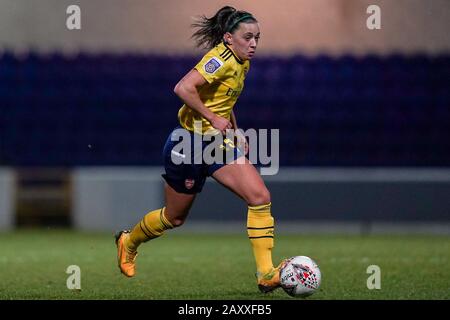 CHESTER. ENGLAND. FEB 13th: Katie McCabe of Arsenal on the ball  during the Women’s Super League game between Liverpool Women and Arsenal Women at The Deva Stadium in Chester, England. (Photo by Daniela Porcelli/SPP) Stock Photo