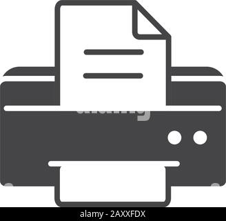 office equipment paper printer supply vector illustration silhouette on white background Stock Vector