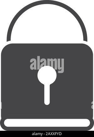 office padlock security protection supply vector illustration silhouette on white background Stock Vector