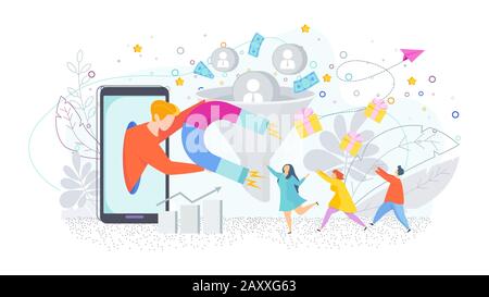 Attracting potential customers. Advertising company Stock Vector