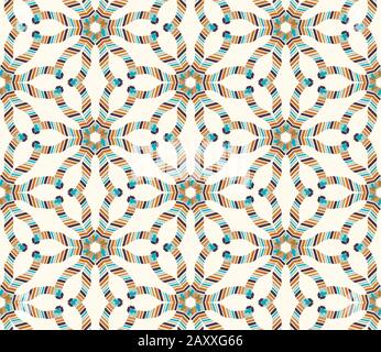 Mid Century Modern Vintage Pattern Background. Flower Masculine Shirt Graphic Design. Seamless 1960s Style Retro Fabric Geometric Wallpaper. Hipster Stock Vector