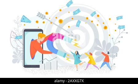 Attracting potential customers. Advertising company Stock Vector