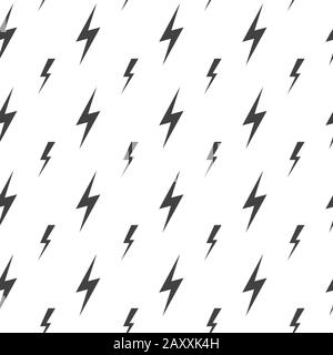 Lightning bolts, thunderbolts vector seamless pattern. Thunder  bolt pattern, thunder bolt lightning pattern, energy thunder bolt pattern illustration Stock Vector