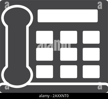 office intercom telephone call supply vector illustration silhouette on white background Stock Vector
