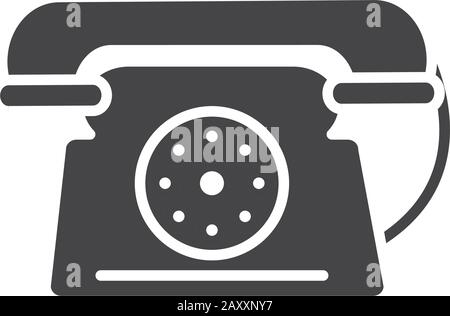 office telephone communication center supply vector illustration silhouette on white background Stock Vector