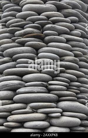 Pile of Pebbles or stones used to make a great surface. Stock Photo