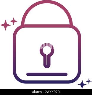 padlock security protection social media gradient style icon vector illustration Stock Vector