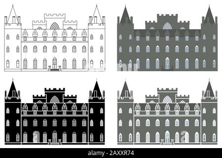 Inveraray castle in front view Stock Vector