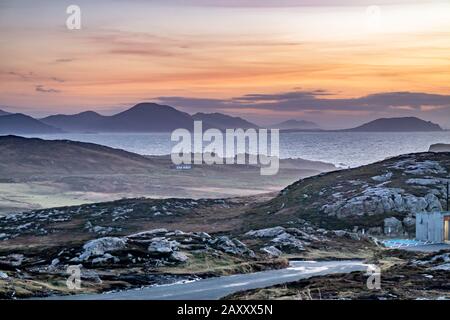 Rugged landscape at Malin Head in County Donegal - Ireland. Stock Photo