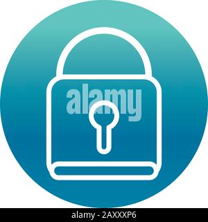 office padlock security protection supply vector illustration block gradient style icon Stock Vector