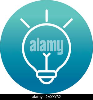 office light bulb idea creativity vector illustration block gradient style icon Stock Vector