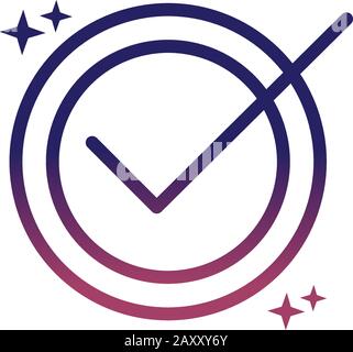 check list ok button social media gradient style icon vector illustration Stock Vector