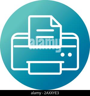 office equipment paper printer supply vector illustration block gradient style icon Stock Vector