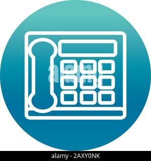 office intercom telephone call supply vector illustration block gradient style icon Stock Vector