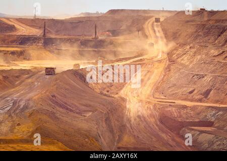 Iron Ore Mine, Pilbara, Western Australia. Stock Photo