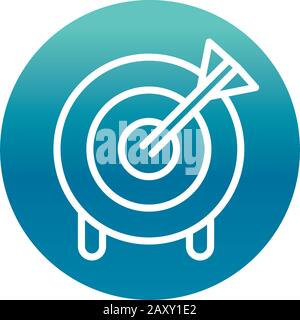 office target arrow strategy business vector illustration block gradient style icon Stock Vector