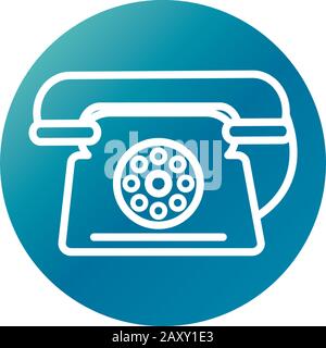 office telephone communication center supply vector illustration block gradient style icon Stock Vector