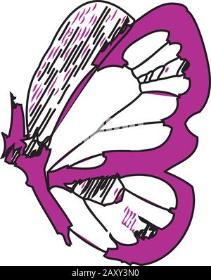 The purple butterfly Stock Vector