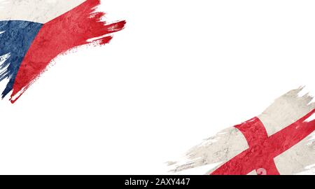 Flags of Czech Republic and England on white background Stock Photo
