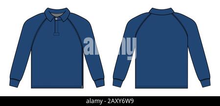 long-sleeve polo shirt , jersey shirt / vector template illustration Stock Vector