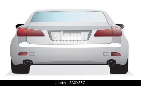 Car rear view illustration Stock Vector
