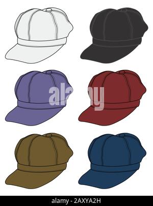 Newsboy Cap Vector Illustration Stock Vector Image Art Alamy