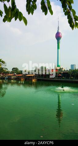 Lotus tower in the city Colombo. City landscape. Stock Photo