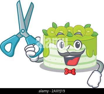 Cute Barber cheese cake cartoon character style with scissor Stock Vector  Image & Art - Alamy