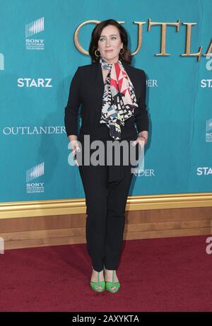 Hollywood, USA. 13th Feb, 2020. Maria Doyle Kennedy walking the red carpet at the Starz Premiere Event For 'Outlander' Season 5 held at Hollywood Palladium on February 13, 2020 in Hollywood, California USA (Photo by Parisa Afsahi/Sipa USA) Credit: Sipa USA/Alamy Live News Stock Photo