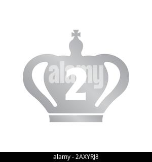 Silver crown icon / 2nd place Stock Vector